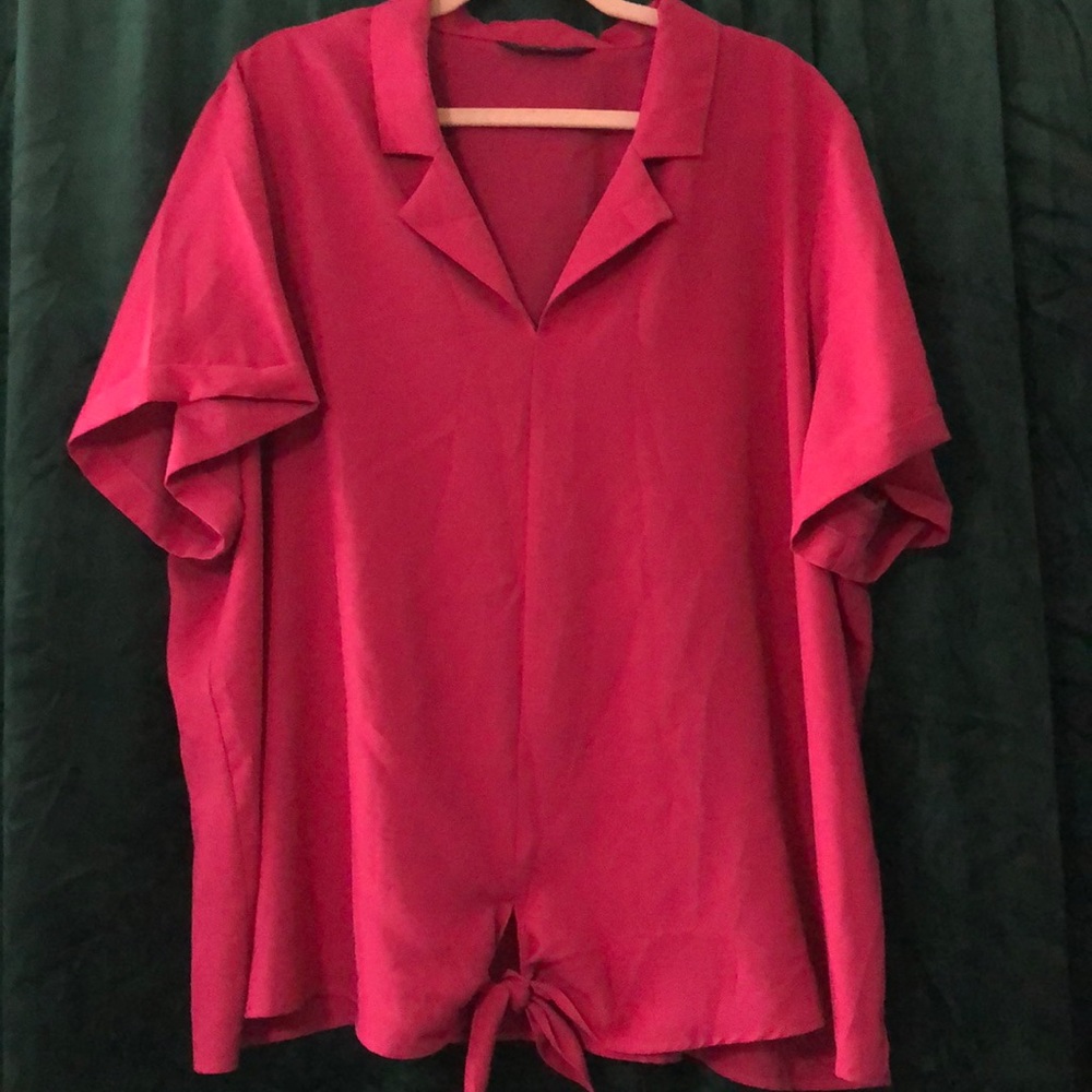 Hot pink boxy blouse